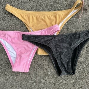 Bundle of Victoria Secret Bikini Bottom Moderate Cheeky Coverage Pink Blue Black